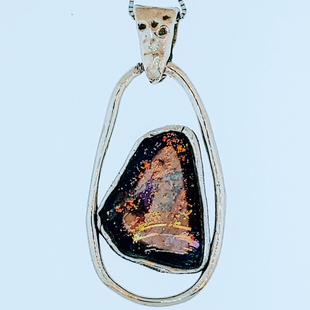 Sterling Silver Roman Glass Necklace